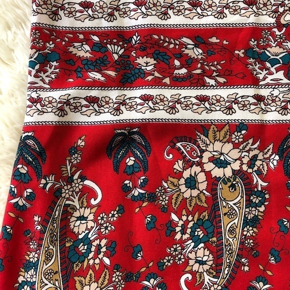 Band of Gypsies Dress Festival Boho Crochet Back Paisley Red S - Picture 5 of 8